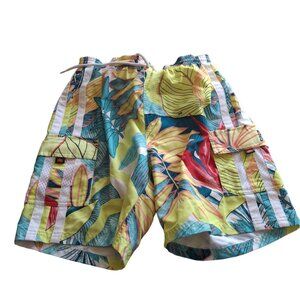 Sundek Tropical Print Board Shorts Mens Medium Yelow